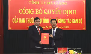 Công bố quyết định bổ nhiệm Trưởng ban Nội chính và Chánh Văn phòng Tỉnh ủy Hà Giang