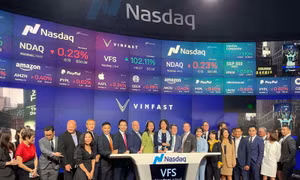 Lễ rung chuông niêm yết mã cổ phiếu của VinFast trên sàn chứng khoán Nasdaq