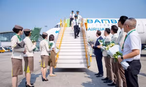 Bamboo Airways đón chuyến bay quốc tế đầu tiên từ Hàn Quốc