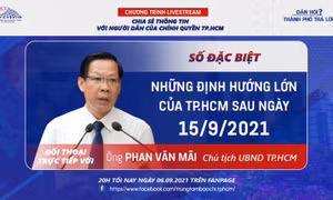 Tối 6/9, Chủ tịch UBND TP Hồ Chí Minh sẽ đối thoại trực tiếp với người dân tại chương trình livestream 'Dân hỏi – Thành phố trả lời'