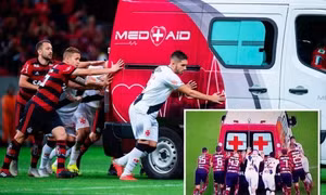 Phì cười với màn đẩy xe cứu thương ra khỏi sân của các cầu thủ Brazil
