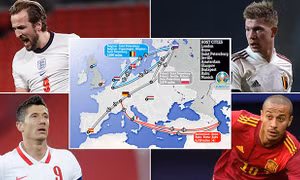 Cầu thủ 'khóc' vì đã phải di chuyển gần 10.000 km ở EURO 2020