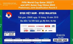 Vé xem trận Việt Nam-Malaysia được mở bán online 