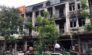 Những căn biệt thự liền kề tại Geleximco An Khánh đen kịt sau đám cháy