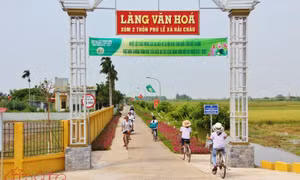 Những con đường hoa thắm sắc màu nông thôn mới