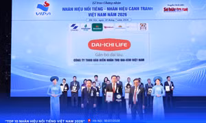 Dai-ichi Life Việt Nam được vinh danh ‘Top 10 Nhãn hiệu nổi tiếng Việt Nam 2026’