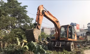 Giải tỏa vi phạm hành lang an toàn quốc lộ 38