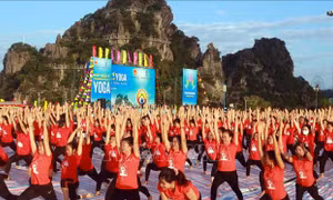 Gần 3.000 người tham gia ngày Quốc tế Yoga tại Hạ Long