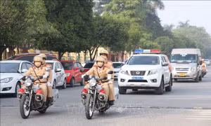 Biểu dương lực lượng công an bảo đảm an ninh, trật tự dịp Tết 