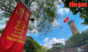Đường phố Hà Nội rực rỡ cờ hoa chào mừng Ngày Giải phóng Thủ đô