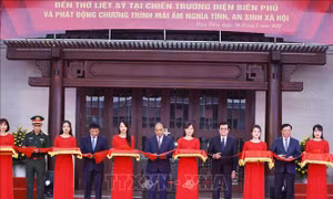 Chủ tịch nước dự Lễ khánh thành Đền thờ liệt sĩ tại chiến trường Điện Biên Phủ