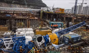 Sập cần cẩu ở Hong Kong, ít nhất 2 người thiệt mạng 