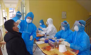 Huyện Yên Mỹ (Hưng Yên) xét nghiệm COVID-19 cho thanh niên trước nhập ngũ