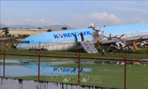 Máy bay Korean Air trượt khỏi đường băng tại sân bay ở Philippines