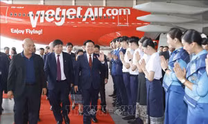 Chủ tịch Quốc hội Vương Đình Huệ dự Lễ ký kết hợp tác giữa Vietjet Air và Lao Airlines 