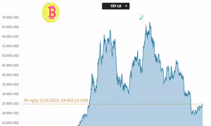Giá tiền điện tử Bitcoin tiến gần tới mốc 25.000 USD