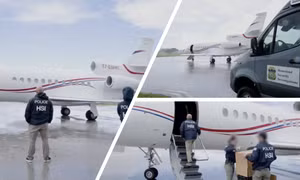 Video cảnh sát Mỹ lục soát, bắt giữ máy bay của tổng thống Venezuela