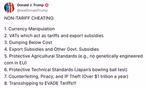 Tổng thống Mỹ Donald Trump công bố tám hành vi gian lận phi thuế quan