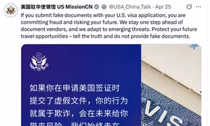 Đại sứ quán Mỹ tại Trung Quốc: Sẽ từ chối toàn bộ visa đối với mục đích ‘sinh con ở Mỹ’
