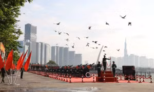 TP Hồ Chí Minh: Người dân 'ngóng' màn trình diễn máy bay và đại bác