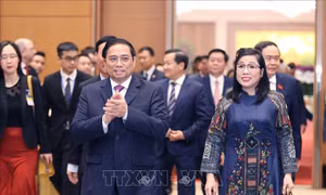 Thủ tướng Phạm Minh Chính và Phu nhân chiêu đãi Đoàn Ngoại giao nhân Tết Quý Mão 2023