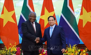 Thủ tướng Phạm Minh Chính hội kiến Tổng thống Nam Phi Matamela Cyril Ramaphosa