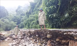 Nghệ An: Nhiều tuyến đường ở Con Cuông bị sạt lở, ách tắc do mưa lũ