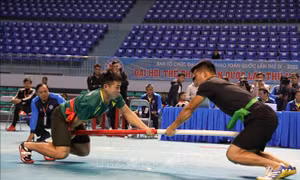 Đại hội Thể thao toàn quốc 2022: Đoàn Thái Nguyên dẫn đầu môn Đẩy gậy