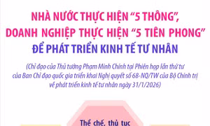 Nhà nước thực hiện '5 thông', doanh nghiệp thực hiện '5 tiên phong' để phát triển kinh tế tư nhân
