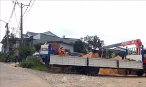 Xe cẩu vướng dây điện trung thế, chủ cửa hàng vật liệu bị điện giật tử vong