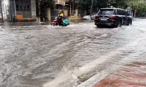 Mưa lớn gây ngập úng cục bộ tại Hưng Yên