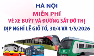 Hà Nội miễn phí vé xe buýt và đường sắt đô thị dịp nghỉ Lễ Giỗ Tổ, 30/4 và 1/5/2026