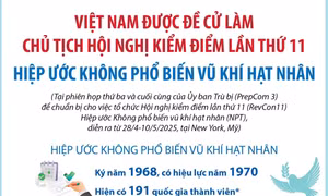 Việt Nam được đề cử làm Chủ tịch Hội nghị kiểm điểm lần thứ 11 Hiệp ước Không phổ biến vũ khí hạt nhân