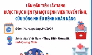 Lần đầu tiên lấy tạng được thực hiện tại một bệnh viện tuyến tỉnh