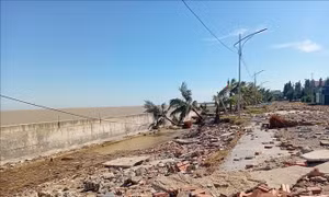 Các địa phương khắc phục hậu quả sạt lở bờ sông, kè biển