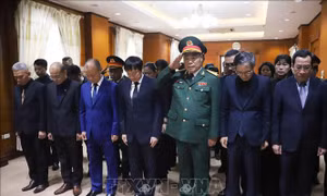 Lễ viếng và ghi sổ tang Tổng Bí thư Nguyễn Phú Trọng được tổ chức trang nghiêm trên khắp nước Lào