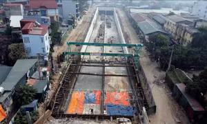 Hà Nội: Thi công 'xuyên Tết' trên công trường hầm chui Kim Đồng - Giải Phóng