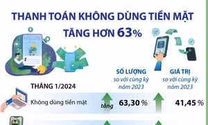 Thanh toán không dùng tiền mặt tăng mạnh