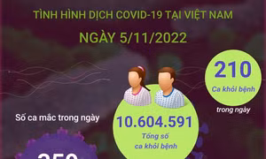 Ngày 5/11: Có 359 ca COVID-19 mới, 210 ca khỏi bệnh