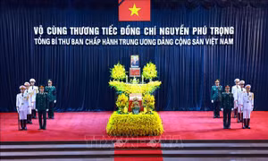 Lễ an táng Tổng Bí thư Nguyễn Phú Trọng. Ảnh: TTXVN
