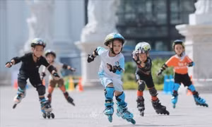Các VĐV 'nhí' khuấy động Giải Roller các Câu lạc bộ Hà Nội mở rộng