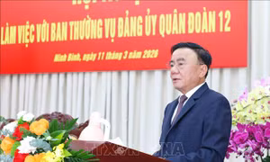 Thường trực Ban Bí thư Trần Cẩm Tú chủ trì làm việc với Ban Thường vụ Quân đoàn 12