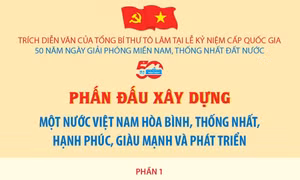 Phấn đấu xây dựng một nước Việt Nam hòa bình, thống nhất, hạnh phúc, giàu mạnh và phát triển