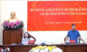 Bí thư Trung ương Đảng Võ Thị Ánh Xuân làm việc với Ban Thường vụ Tỉnh ủy An Giang