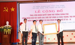 Trà Vinh: Công bố Bảo vật quốc gia Bộ sưu tập Vàng lá Châu Thành