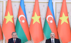 Tổng Bí thư Tô Lâm và Tổng thống Azerbaijan Ilham Aliyev họp báo chung