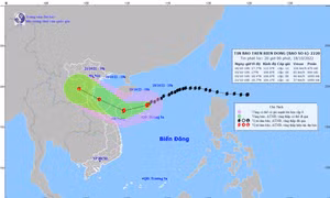 Tối 19/10, bão số 6 cách Quảng Bình - Quảng Trị khoảng 260 km