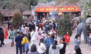 Tấp nập người dân, du khách đến đền Trần chiêm bái, du Xuân 
