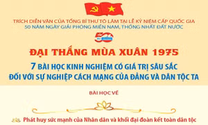 Đại thắng mùa Xuân 1975: 7 bài học kinh nghiệm có giá trị sâu sắc đối với sự nghiệp cách mạng của Đảng và dân tộc ta