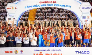Công đoàn Ngân hàng Việt Nam vô địch Giải Bóng đá công nhân, viên chức Việt Nam năm 2026